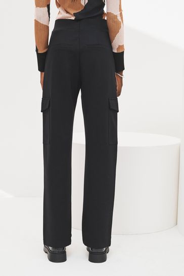 Black Ponte Utility Cargo Trousers