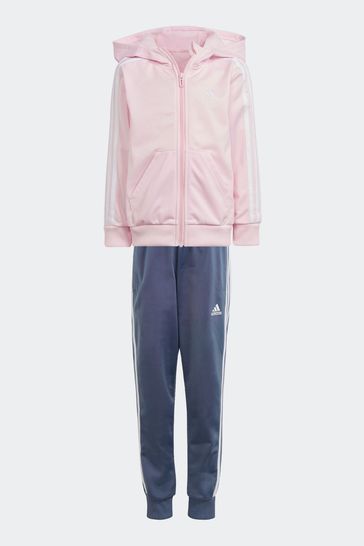 Pink and 2025 blue adidas tracksuit