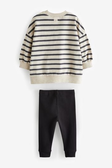 Black White Relaxed Fit Sweater And Leggings Set 3mths 7yrs