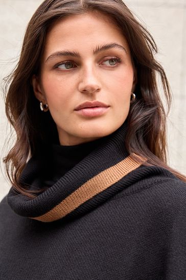 Polo neck poncho jumper hot sale
