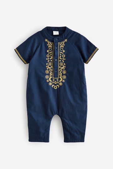 Navy romper baby boy sale