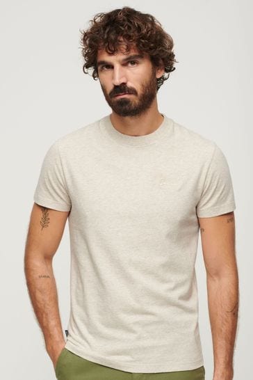 Superdry White Vintage Logo Embroided T-Shirt