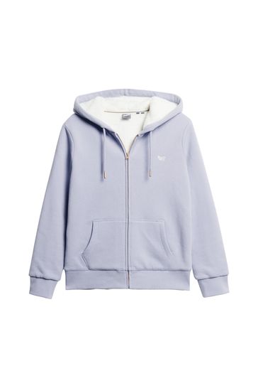 Buy Superdry Blue Essential Borg Lined Zip Hoodie from Next Hungary