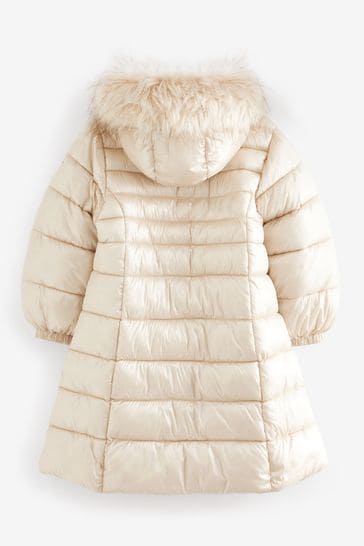 Ladies cream padded coat discount