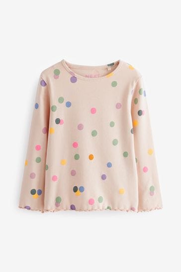Rainbow polka dot shirt top