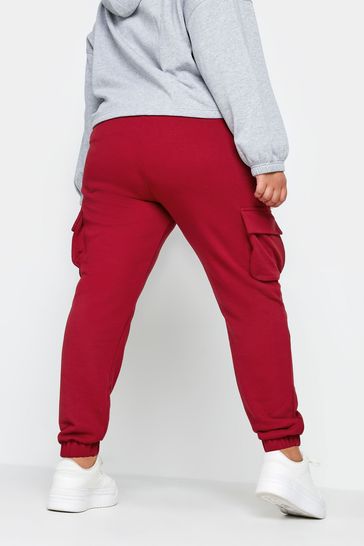 Red cargo sweatpants sales