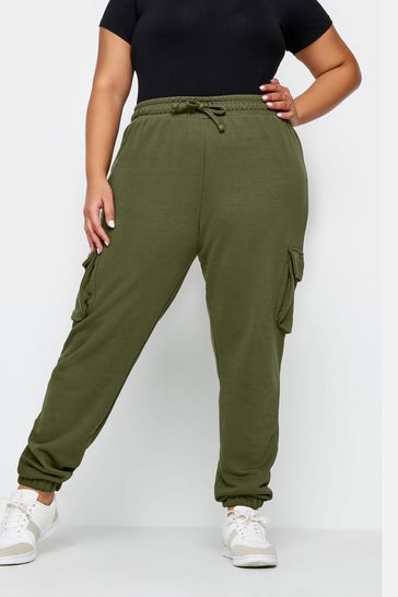 Yours Curve Green Cargo Joggers