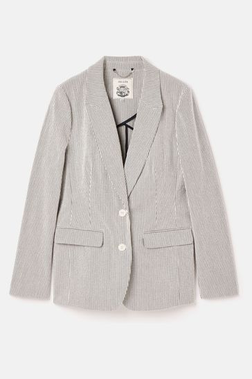 Joules Belmont Cream/Navy Seersucker Boating Blazer