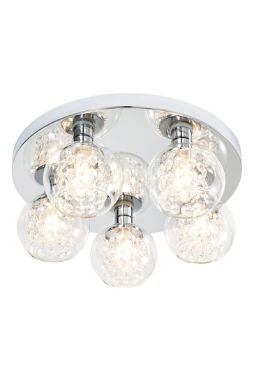 BHS Chrome Megara 5lt Bathroom Flush Ceiling Light