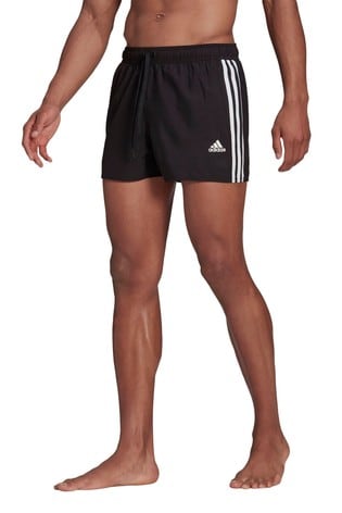 adidas Black Performance Classic 3-Stripes Swim Shorts