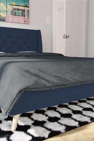 Novogratz Blue Her Majesty Linen Bed