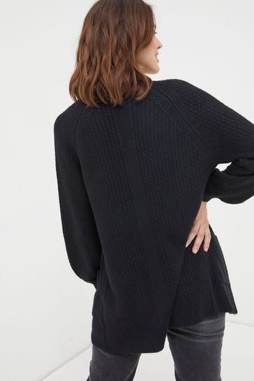 FatFace Black Hannah Edge To Edge Cardigan
