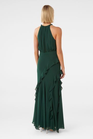 Buy Forever New Bridie Halter Neck Ruffle Maxi Dress Next