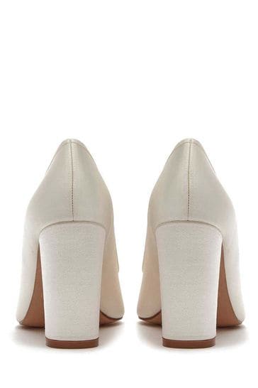 Buy Rainbow Club Cream Wedding Keily Satin Block Heel Bridal Shoes