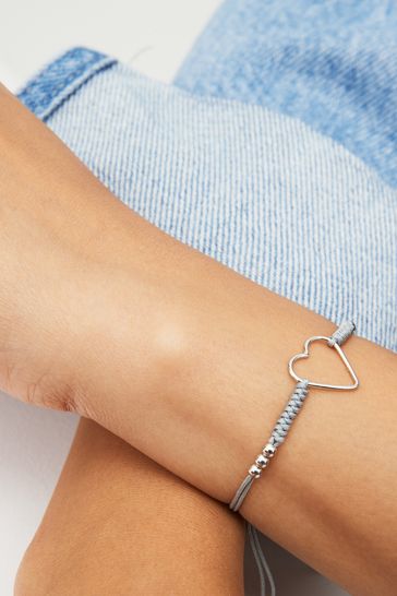 Buy Sterling Silver Heart Pully Bracelet from Next Denmark