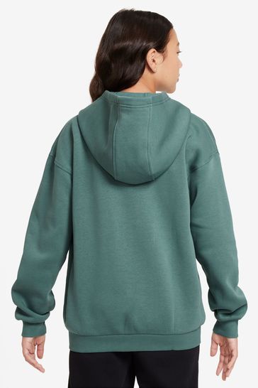 Buy Nike Dark Green Oversized Club Fleece Zip Through Hoodie from Next Croatia
