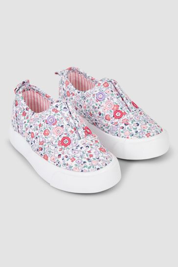 JoJo Maman Bébé Pink Printed Plimsoles