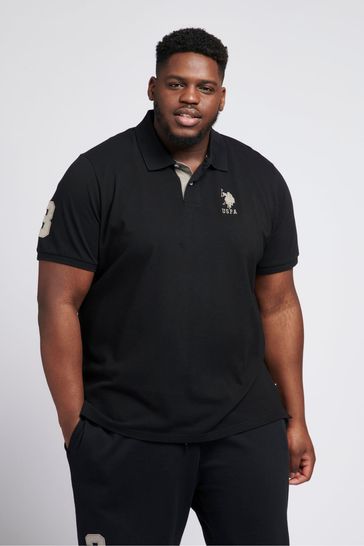 U.S. Polo Assn. Mens Big & Tall Player 3 Logo Pique Polo Shirt