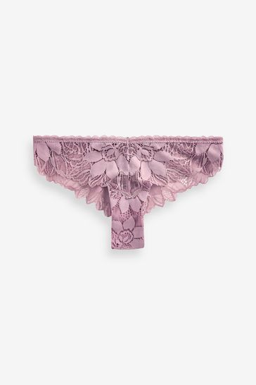 Buy Mauve Purple Sunflower Lace Brazilian Knickers from Next Bahrain