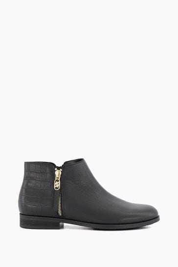 Dune black deals leather ankle boots