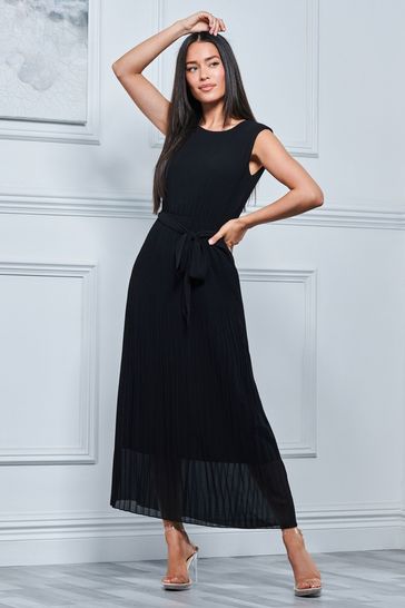 Black shop pleated dress