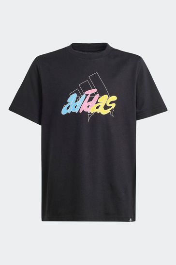 adidas Black Sportswear Table Illustrated Graphic T-Shirt
