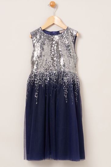 Navy blue 2024 dress with cardigan