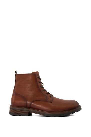 Dune London Natural Cheshires Plain Toe Cleated Sole Boots