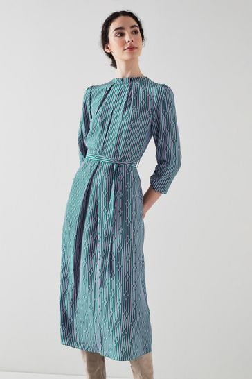 Buy LK Bennett Blue Brigette Green and Purple Graphic Stripe Print