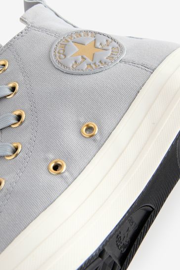 Grey suede converse high tops with rose gold shop