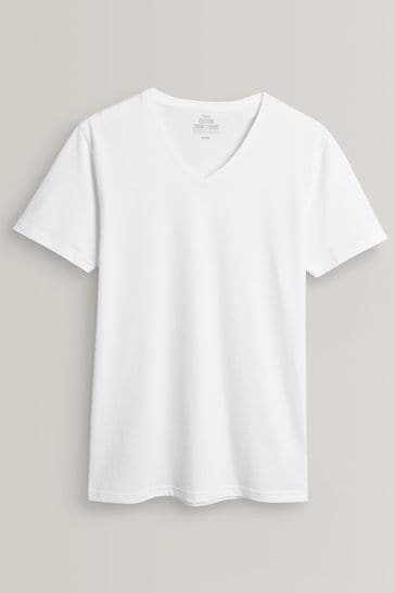 White v neck shirt cheap