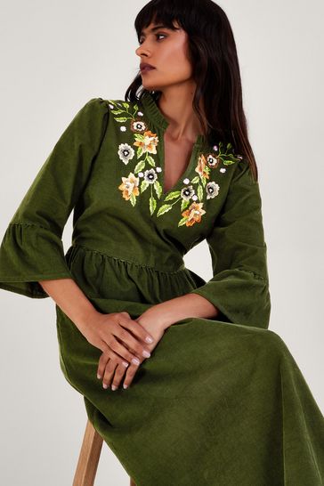 Monsoon green floral dress top