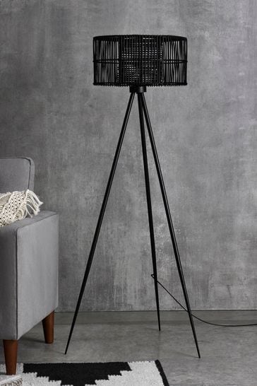 Kai rattan shop tripod floor lamp