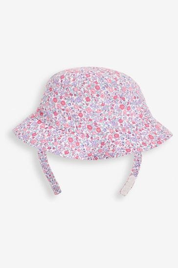 JoJo Maman Bébé Pink Pastel Ditsy Floral Pretty Sun Hat