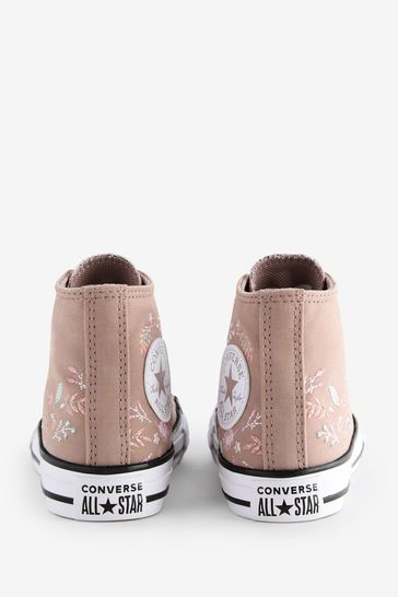 Brown floral converse shop
