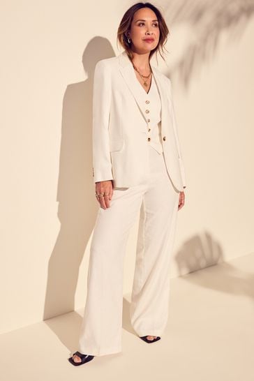 Buy Myleene Klass Linen White Blazer from Next Bahrain