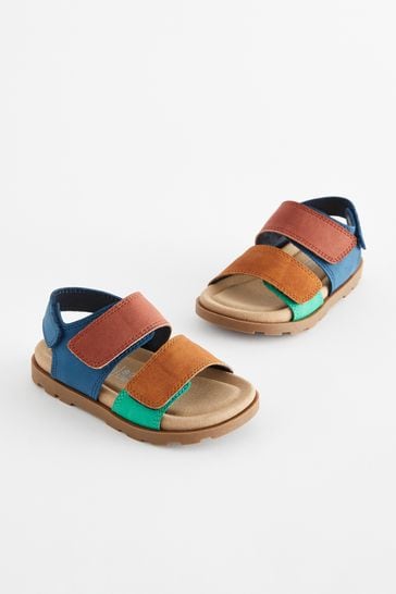 Bright Double Touch Fastening Strap Corkbed Sandals