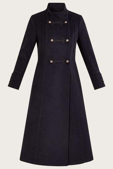 Black wool military coat womens shop