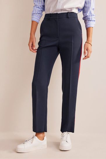 Boden Blue Red Kew Side Stripe Trousers