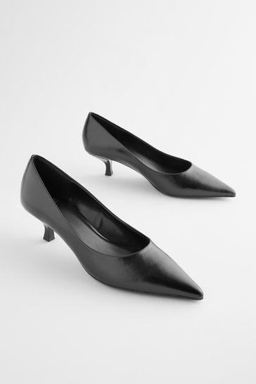 Shiny Black Regular/Wide Fit Forever Comfort® Kitten Heel Court Shoes