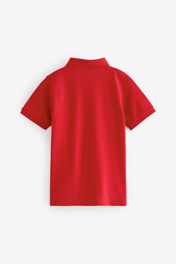 Boys red polo shirt store