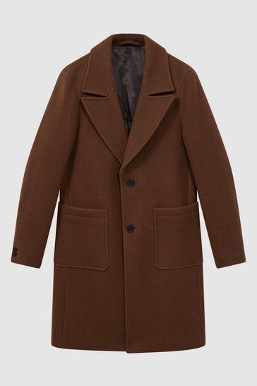 Wool blend hotsell single breasted coat