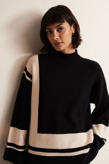 Chunky black outlet knit jumper
