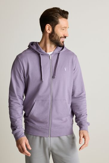Lilac Purple Lightweight Zip Up 100 Cotton Hoodie