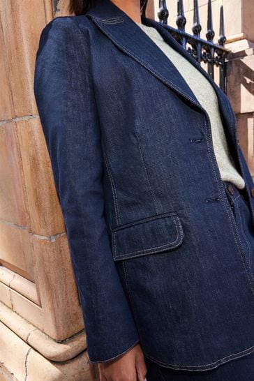 Buy Rinse Blue Premium Denim Blazer from Next Australia