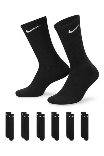 Pack de 6 pares de calcetines acolchados negros Everyday de Nike