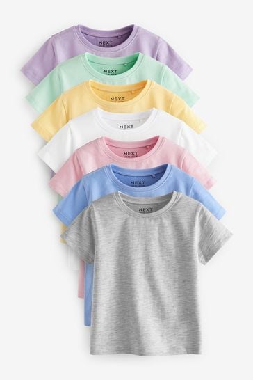Multi Colour Short Sleeve T-Shirts 7 Pack (3mths-7yrs)