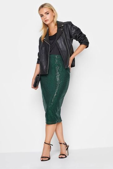 Petite green midi skirt sale