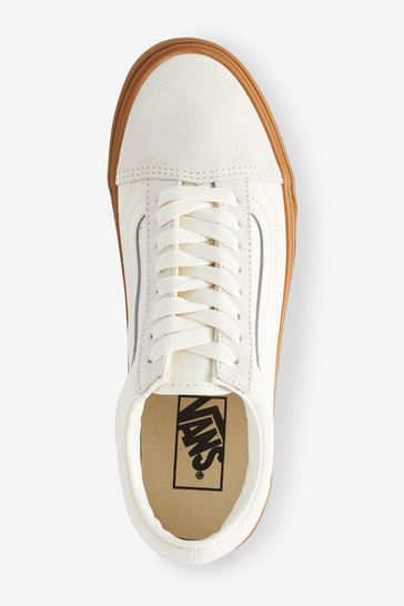 White leather vans gum sole outlet