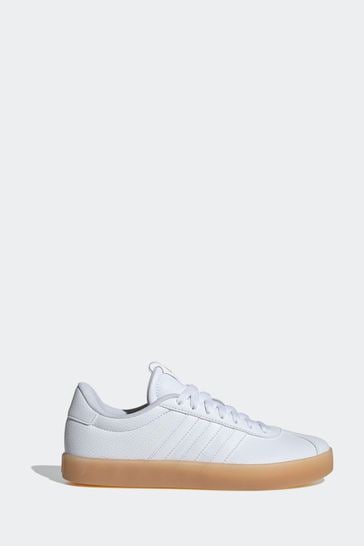 adidas White Brown Sportswear VL Court Trainers